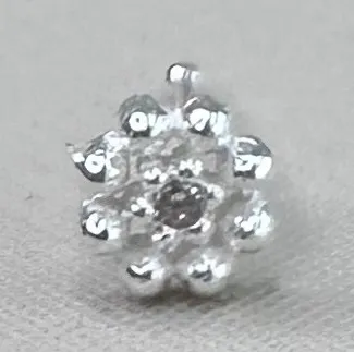 PIERCING PRATA NARIZ FLOR COM ZIRCONIA