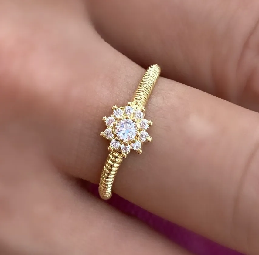 ANEL FLOR ZIRCONIA CRISTAL