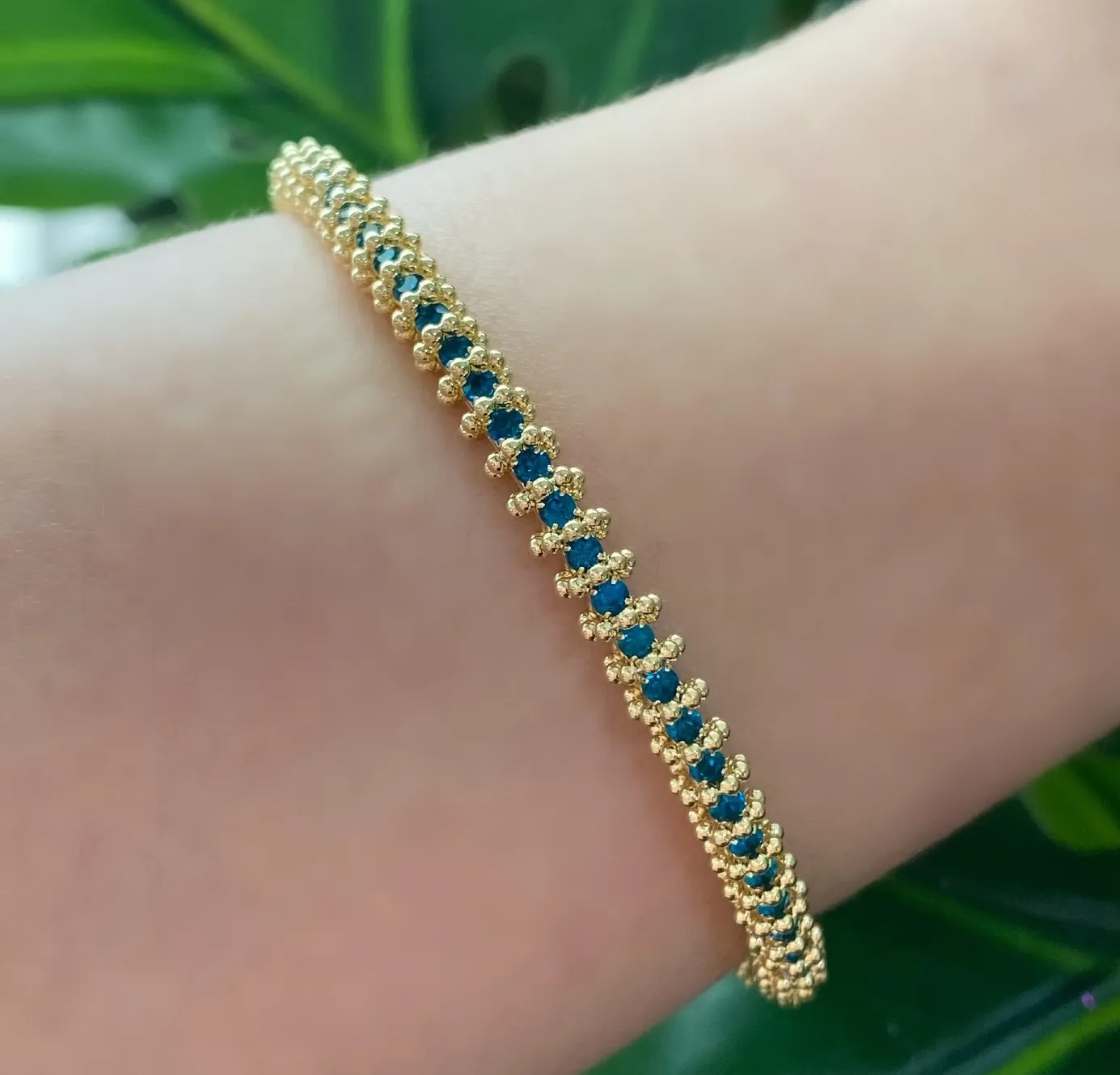 BRACELETE ASPIRAL ZIRCONIA AZUL
