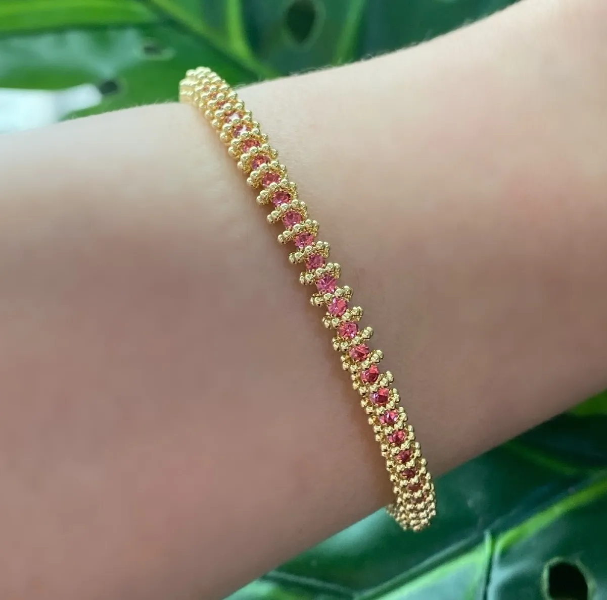 BRACELETE ASPIRAL ZIRCONIA ROSA