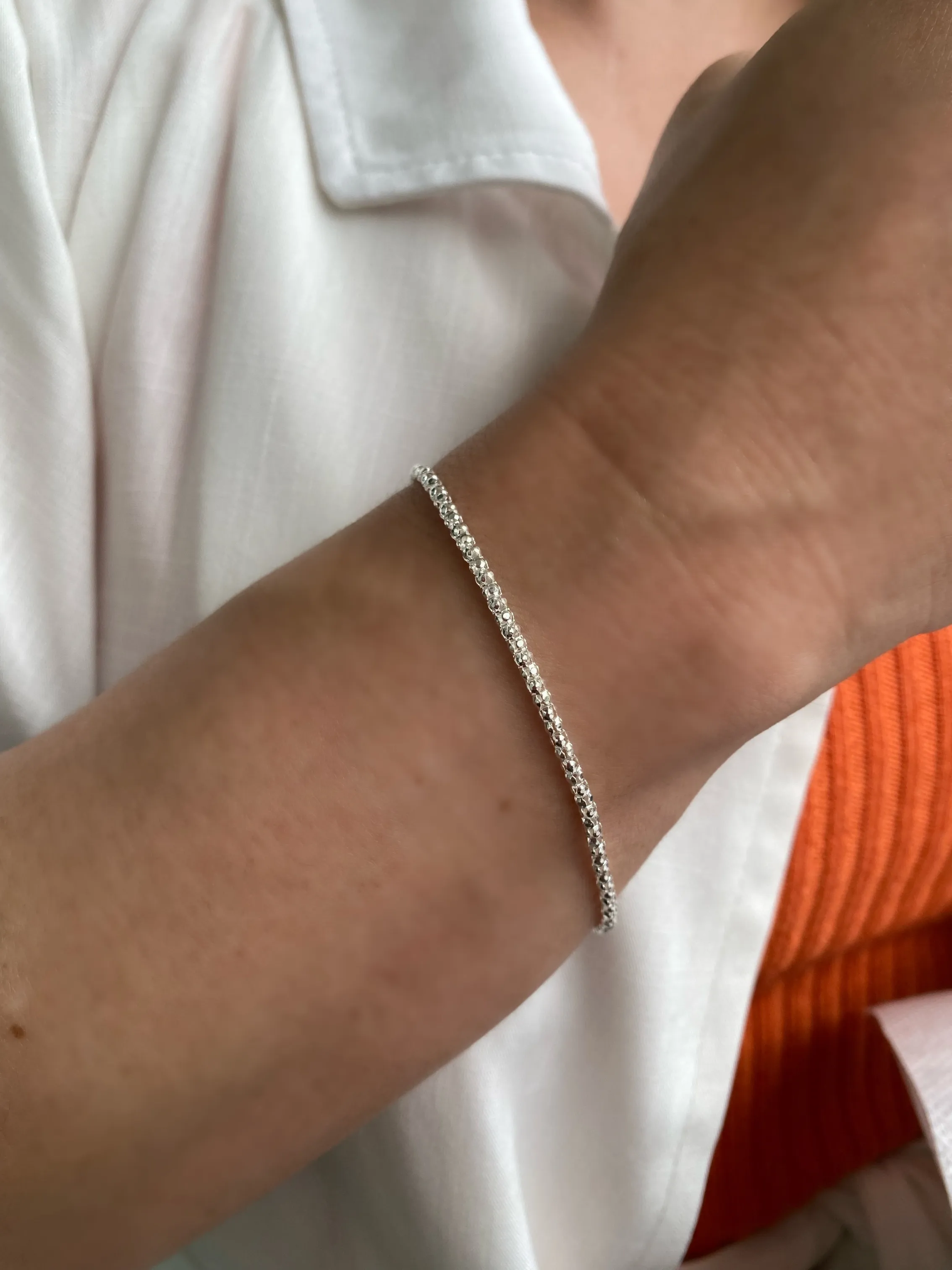 PULSEIRA PRATA PIPOCA FIO 250