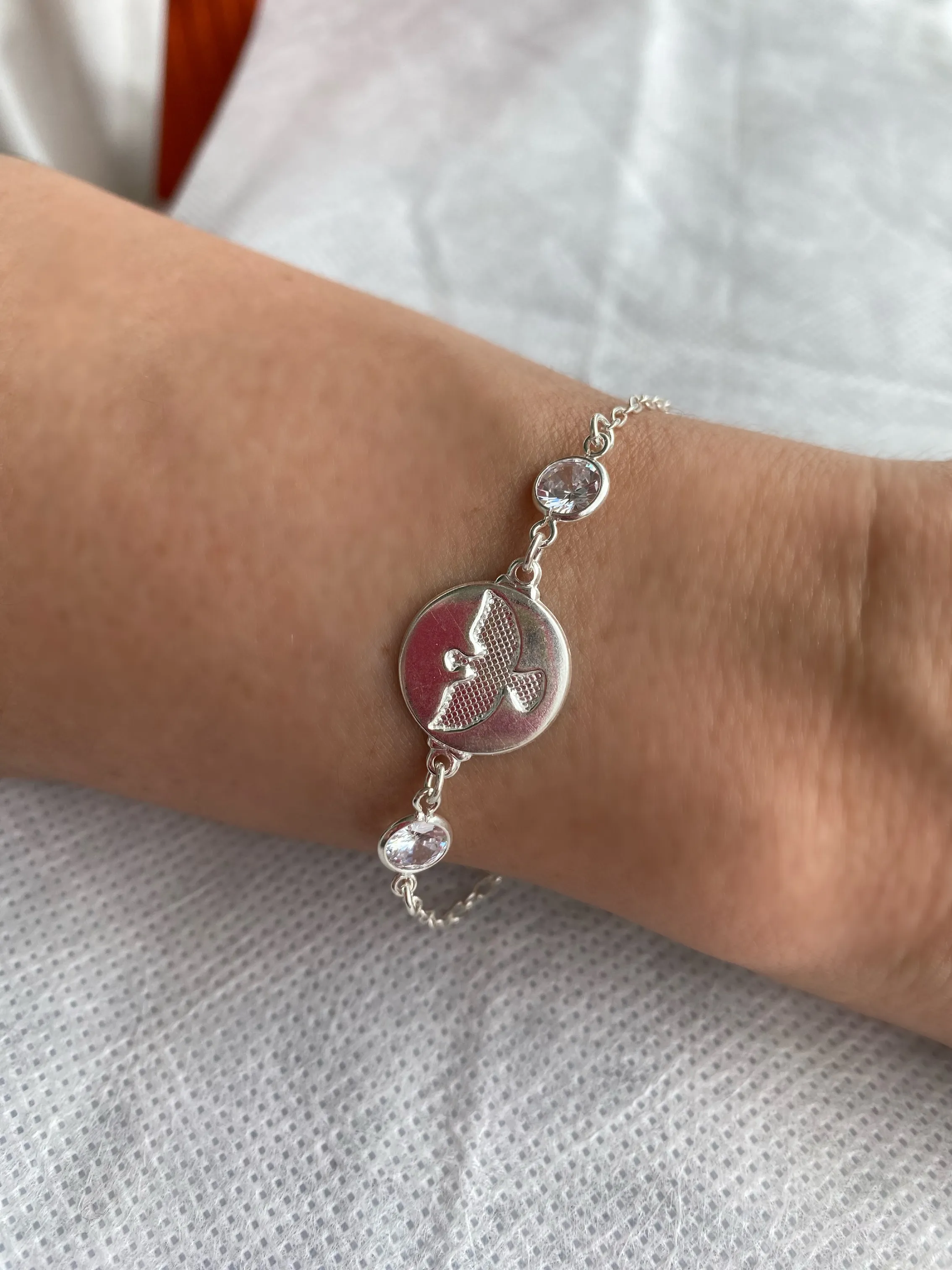 PULSEIRA PRATA ESPITRO SANTO COM ZIRCONIAS