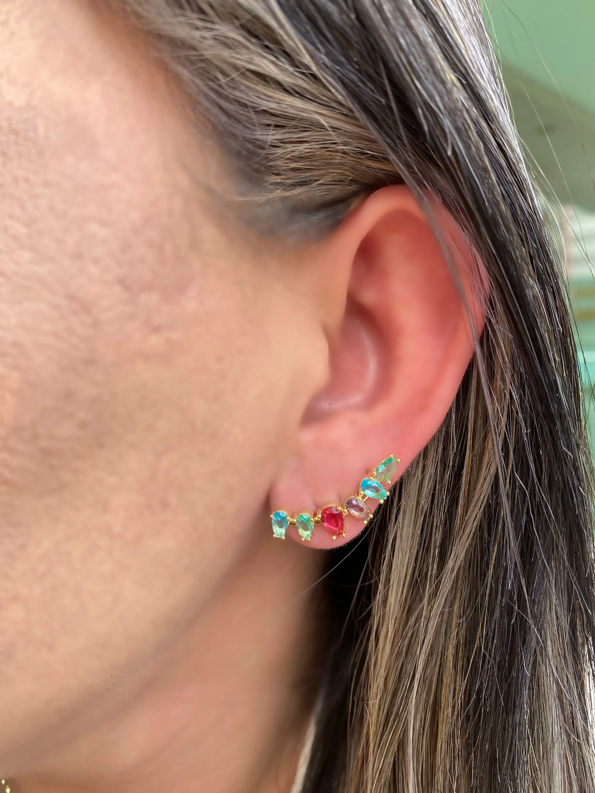 BRINCO EAR CUFF GOTAS COLORS
