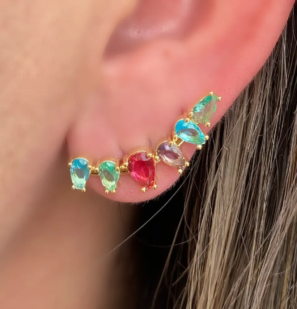 BRINCO EAR CUFF GOTAS COLORS