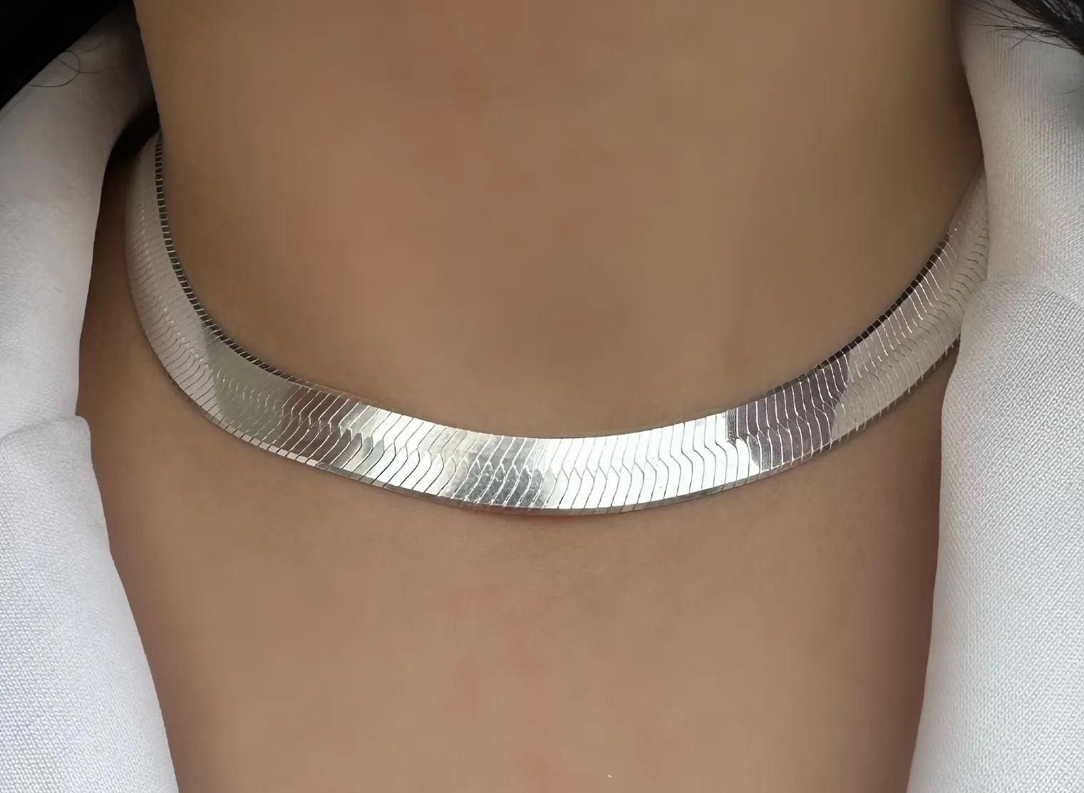 CHOKER PRATA LAMINADA FIO 100