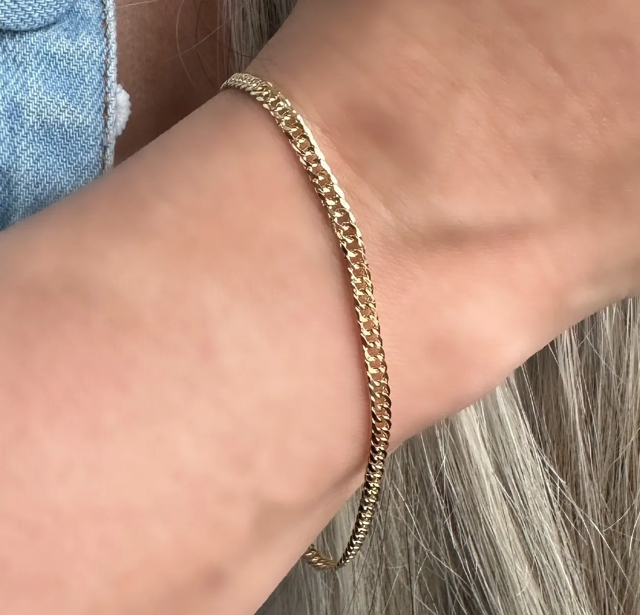 PULSEIRA GRUMET DUPLA DIAMANTADA FINA