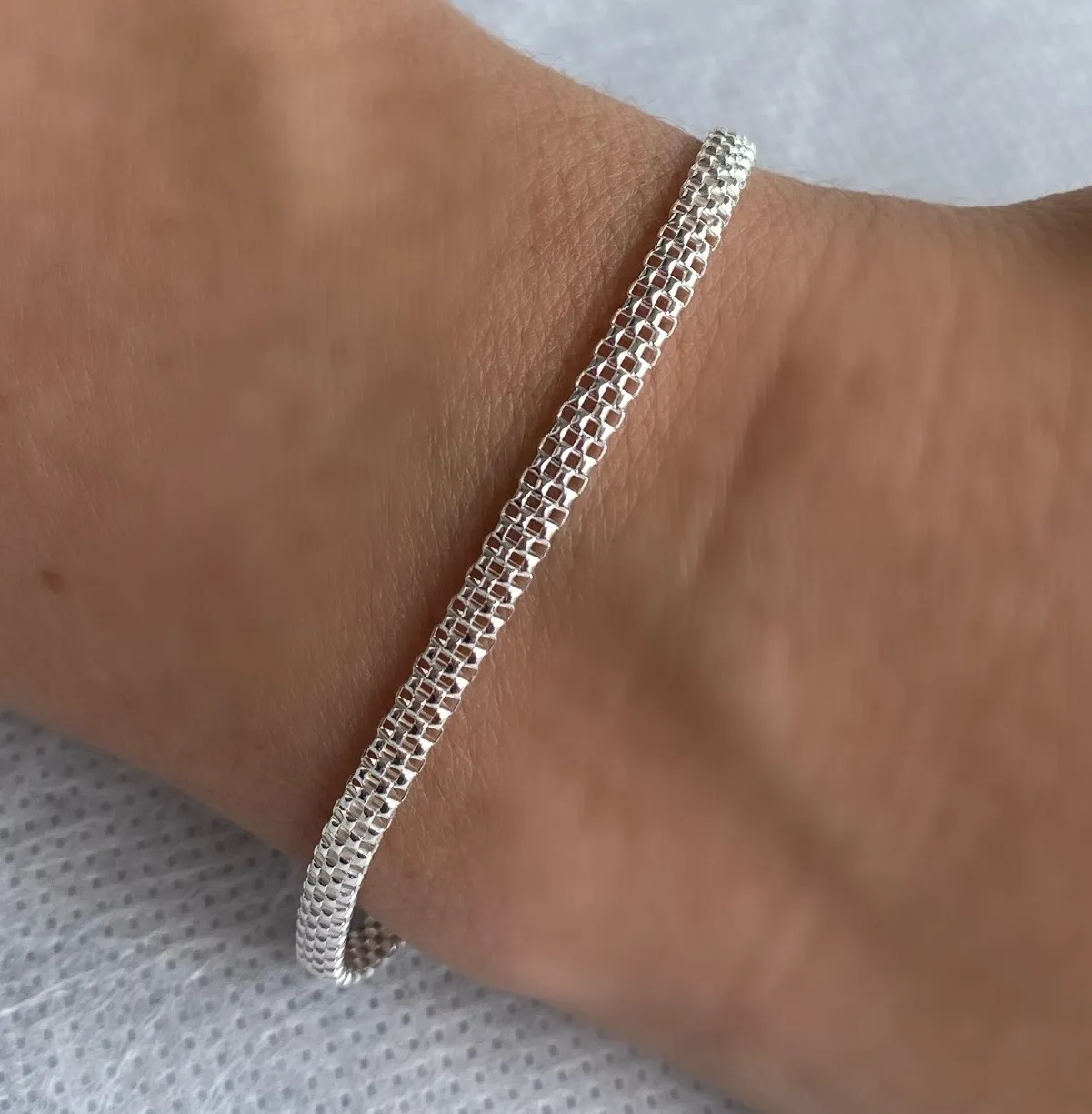 PULSEIRA PRATA PIPOCA OVAL 3,5MM