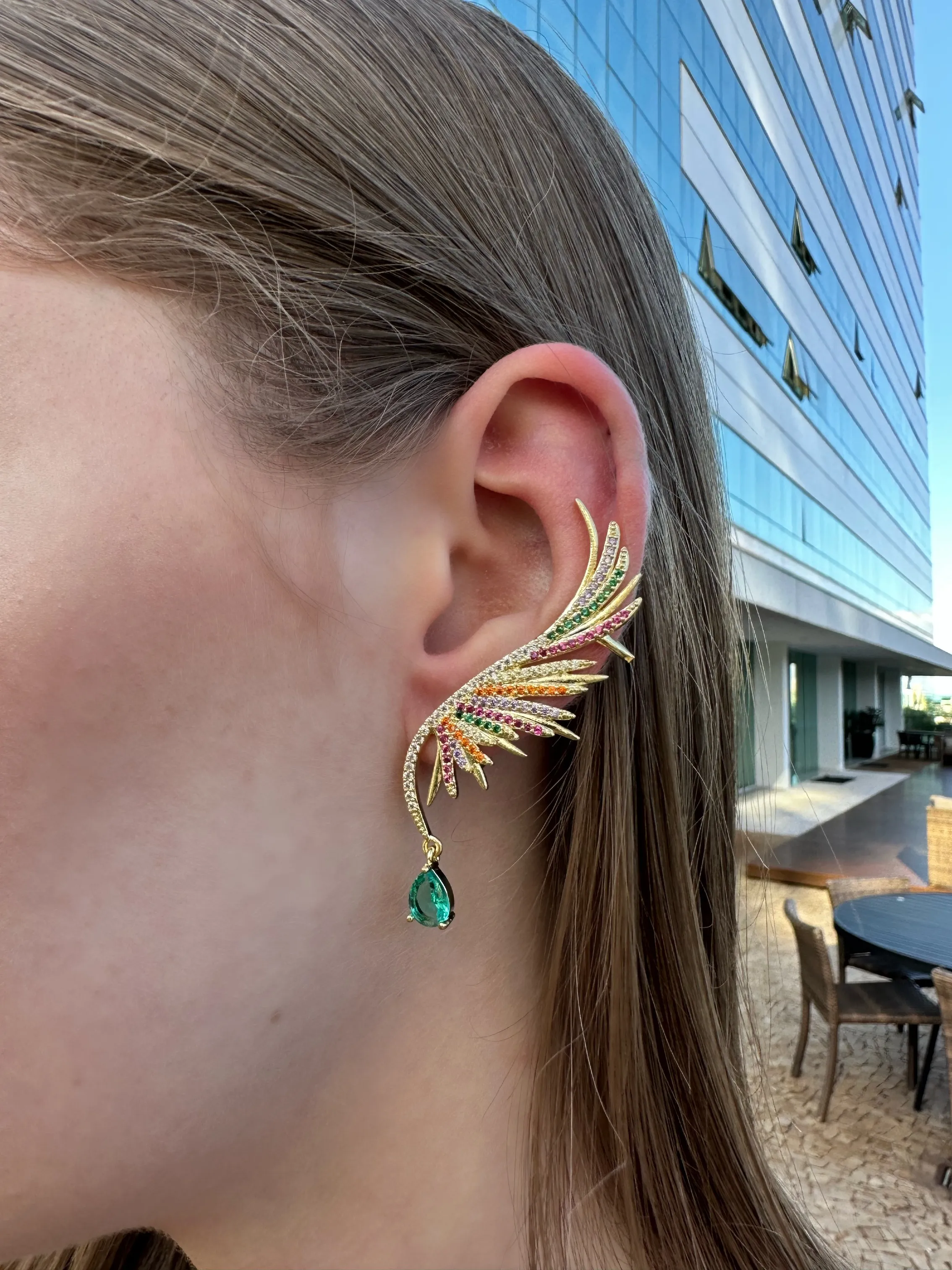 BRINCO EAR CUFF ASA CRAVEJADA COLORS