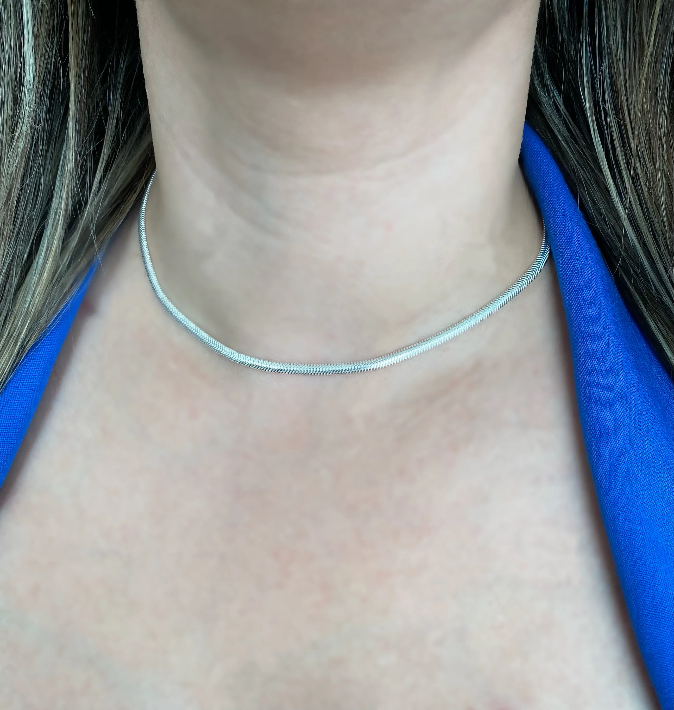 CHOKER PRATA FIO ALEMÃO F330