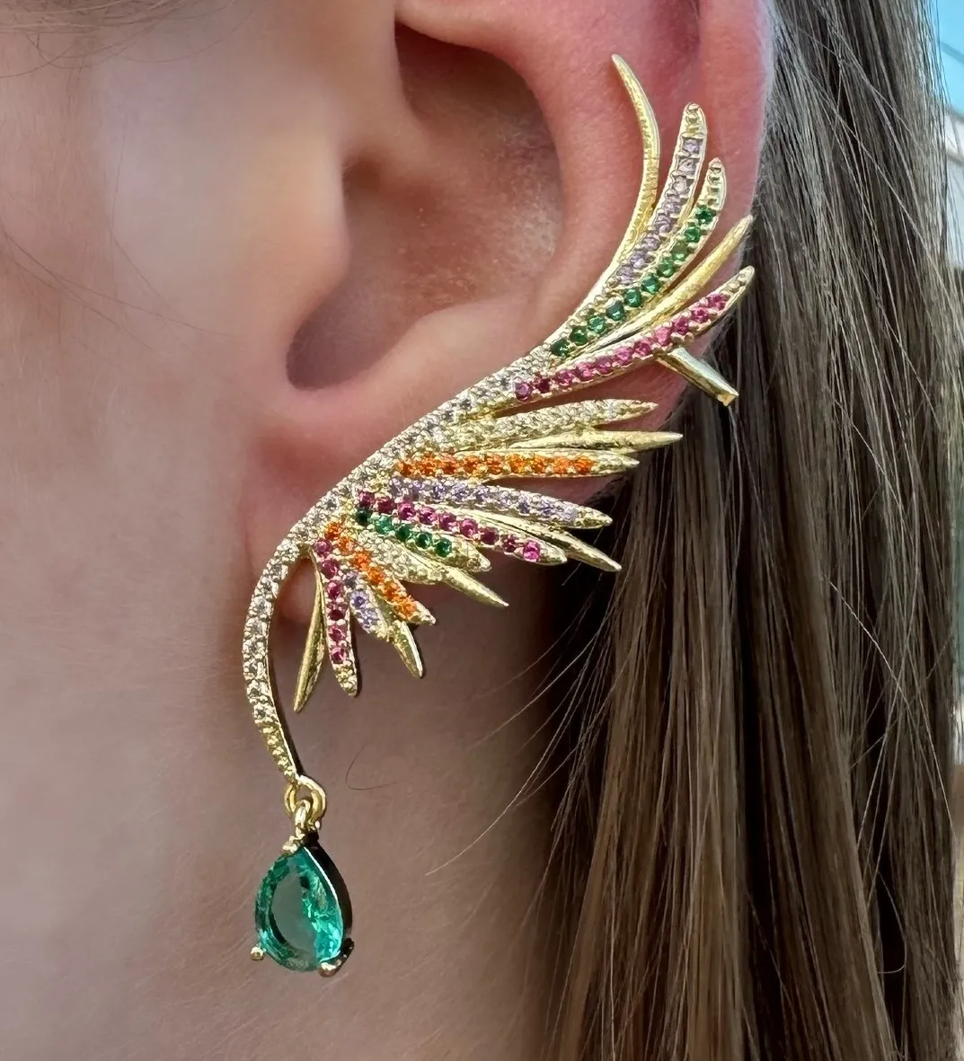 BRINCO EAR CUFF ASA CRAVEJADA COLORS