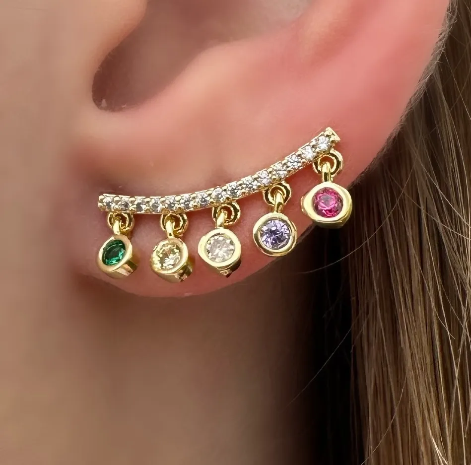 BRINCO EAR CUFF PONTOS DE LUZ COLORS