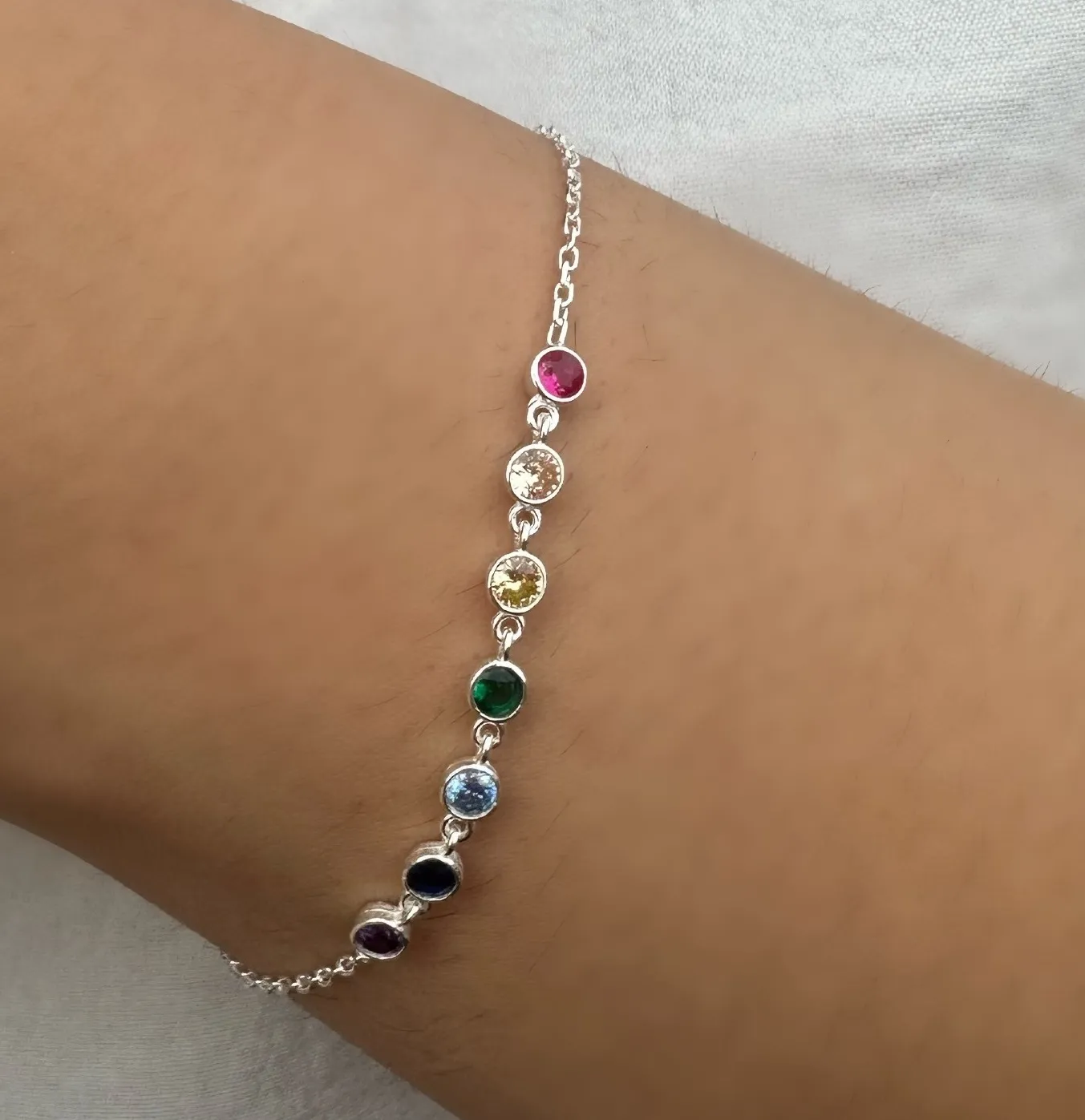 PULSEIRA PRATA PONTO DE LUZ COLORS