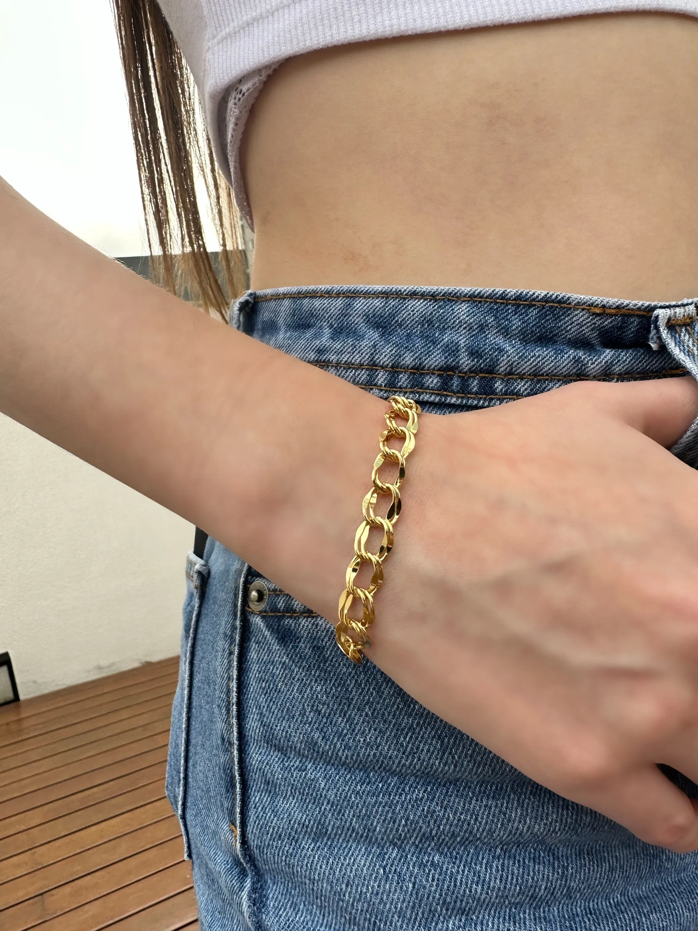 PULSEIRA ELO DUPLO DIAMANTADO