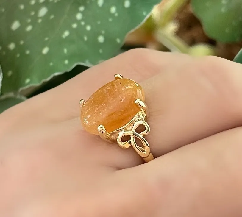 ANEL PEDRA NATURAL ÁGATA LARANJA