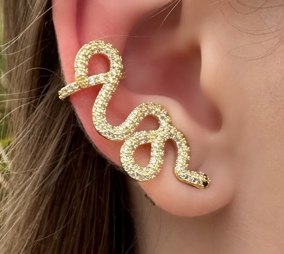 BRINCO EAR CUFF SERPENTE CRAVEJADA
