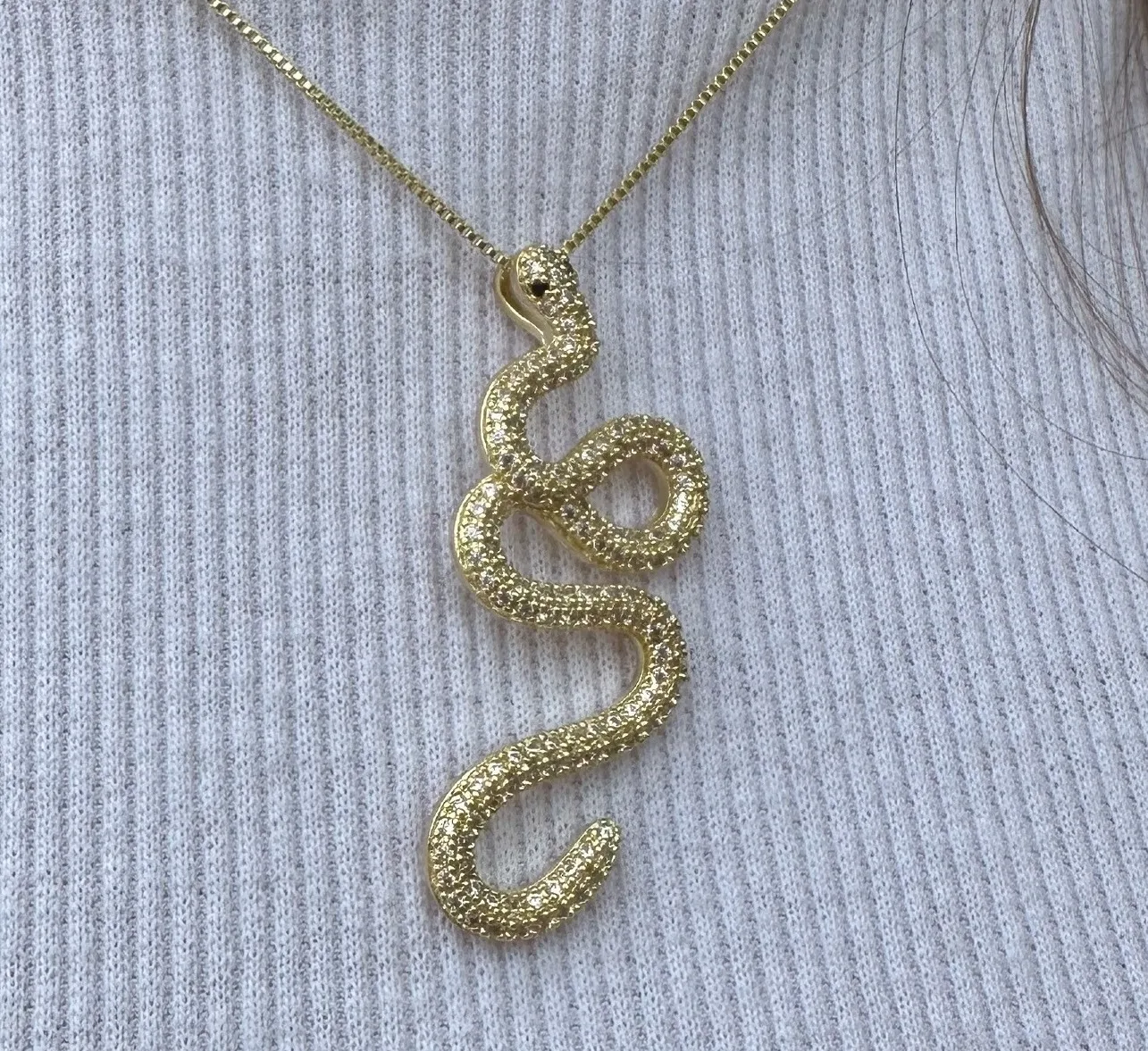 GARGANTILHA SERPENTE CRAVEJADA
