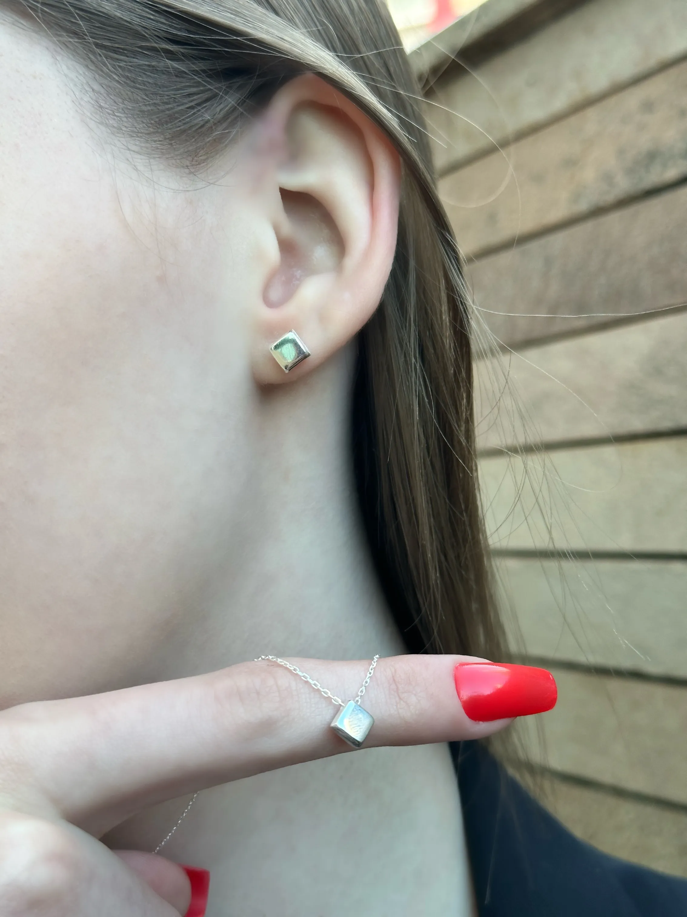 CONJUNTO PRATA QUADRADO LISO