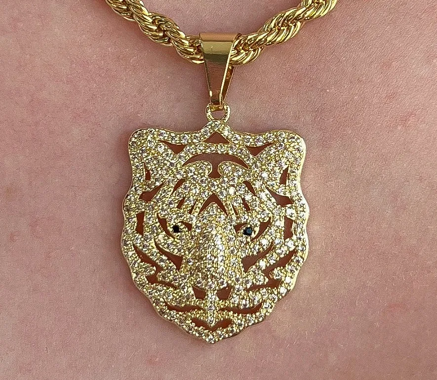 PINGENTE TIGRE CRAVEJADO