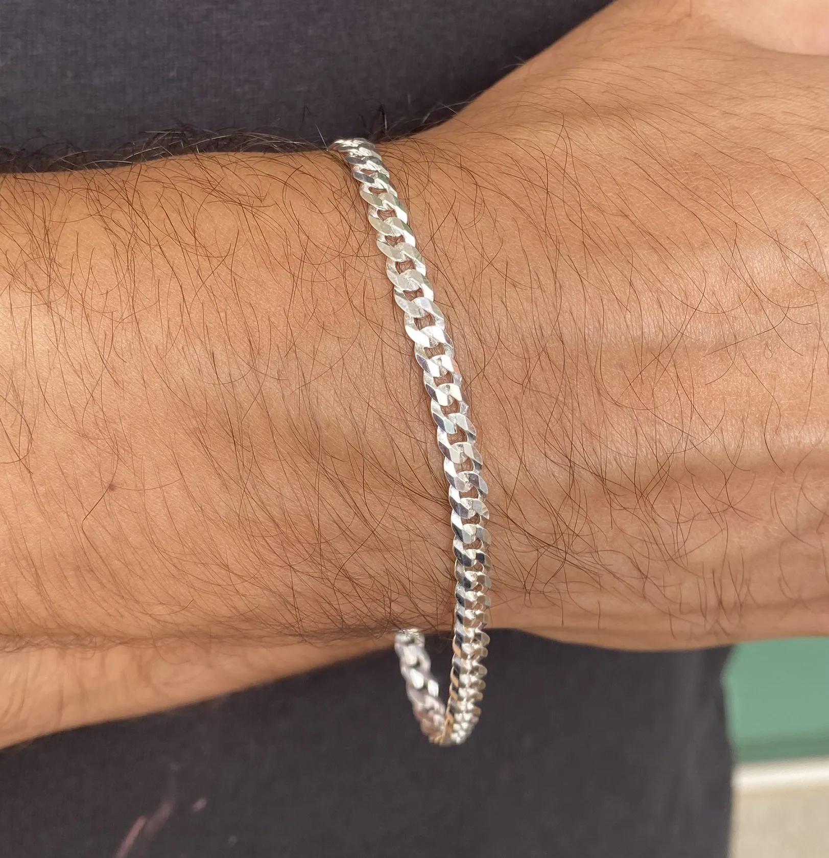 PULSEIRA PRATA GRUMET FLAT FIO 100