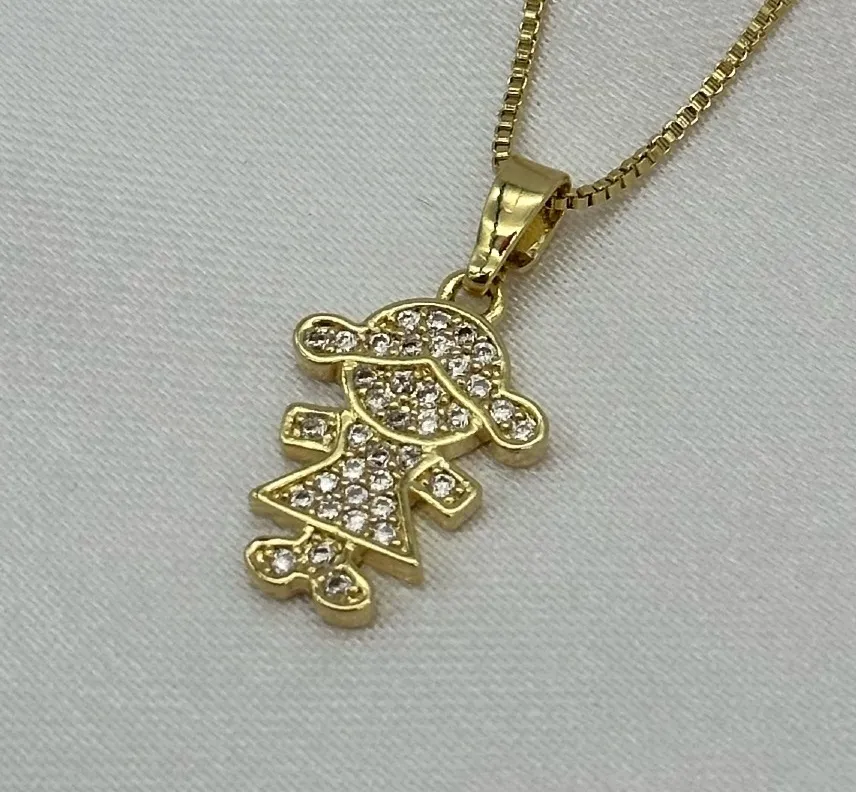 GARGANTILHA MENINA CRAVEJADA CRISTAL