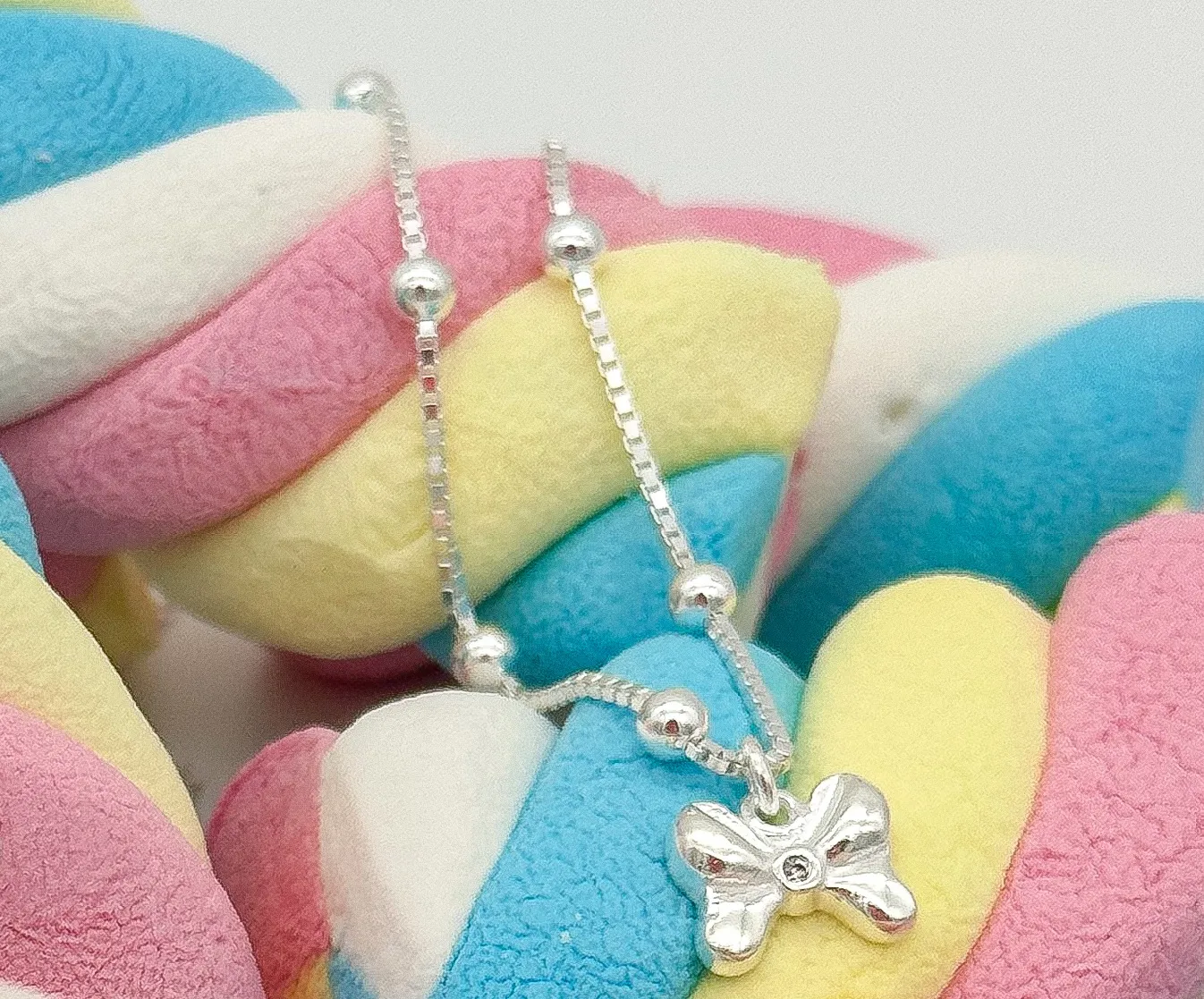 PULSEIRA PRATA INFANTIL LAÇO