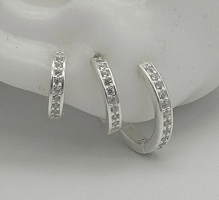 BRINCO PRATA TRIO ARGOLA CRAVEJADA
