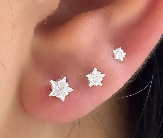 BRINCO PRATA TRIO ESTRELA CRISTAL