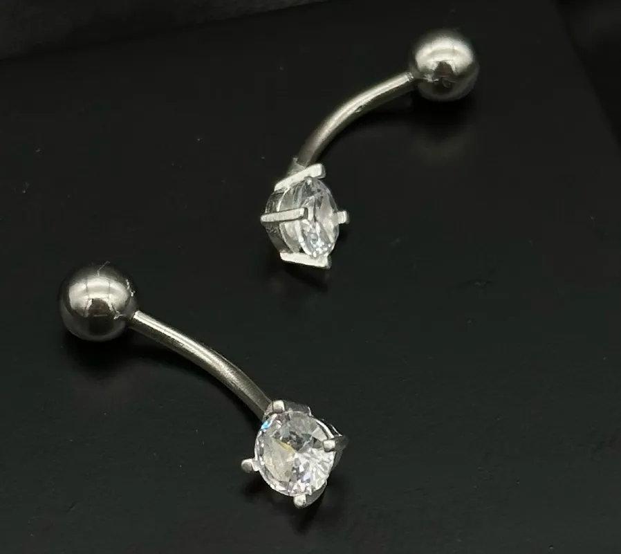 PIERCING PRATA PONTO DE LUZ REDONDO