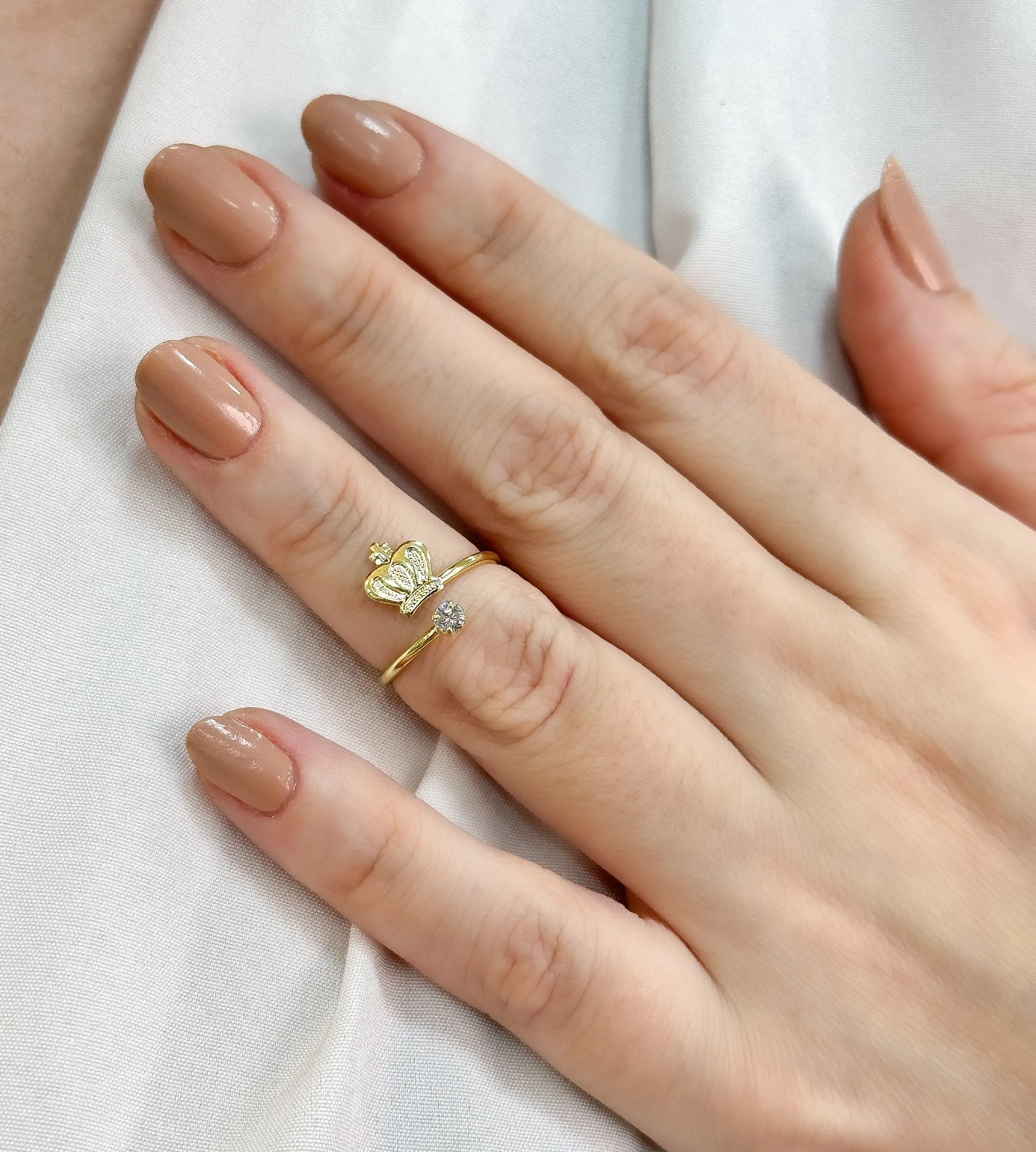 ANEL FALANGE COROA COM ZIRCONIA