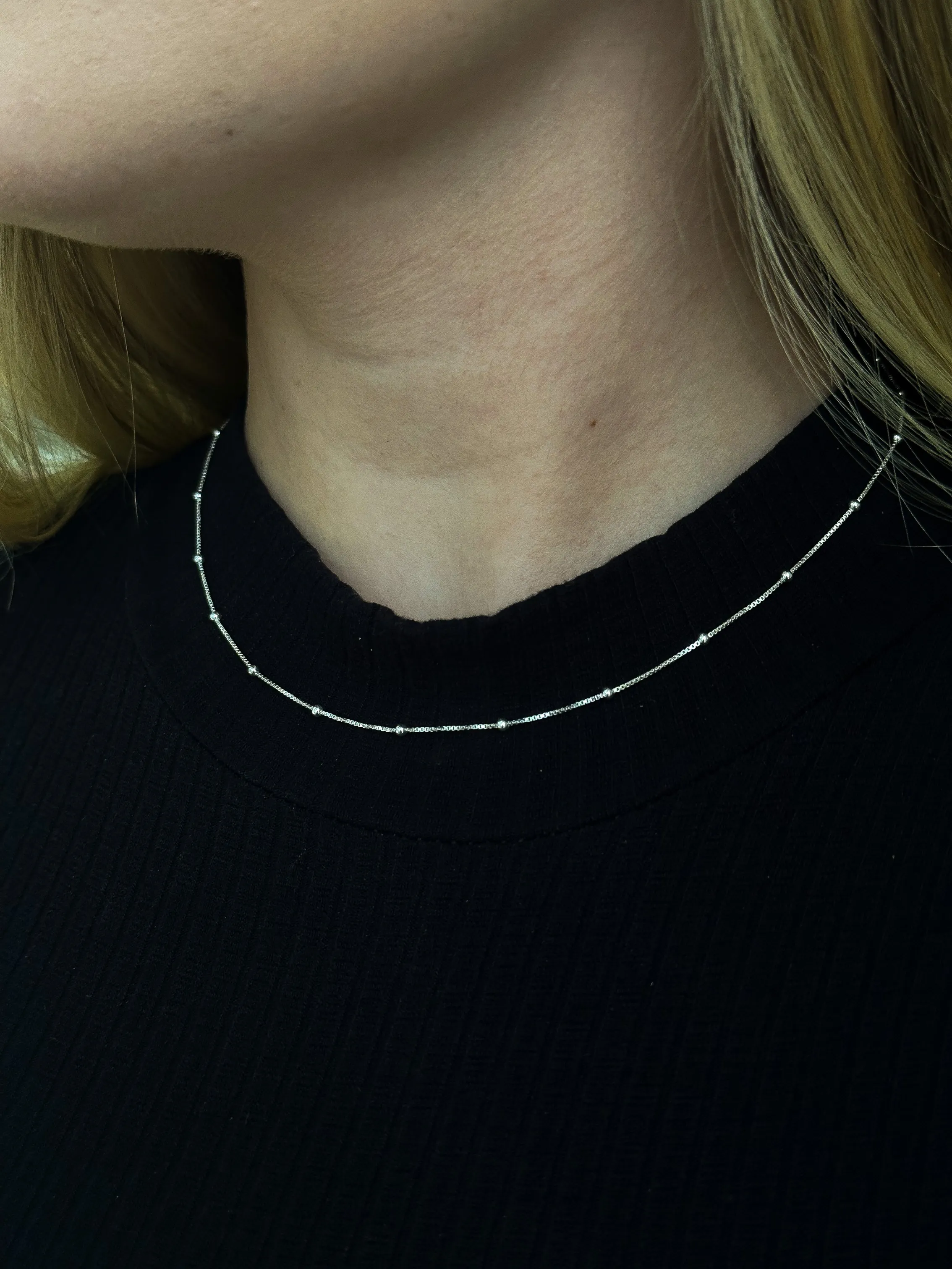 CHOKER PRATA BOLINHA 2MM
