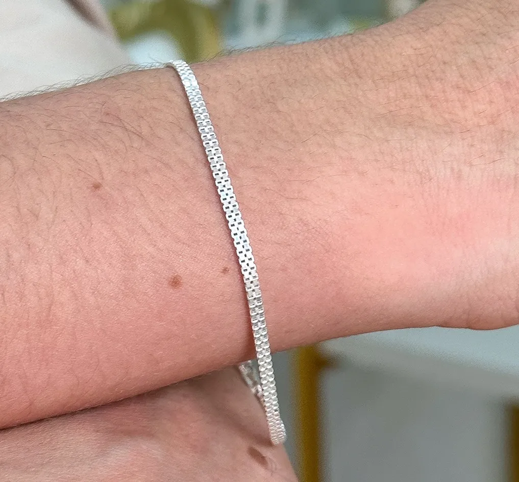 PULSEIRA PRATA VANEZIANA DUPLA V22