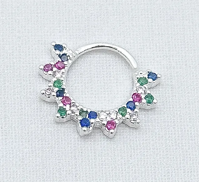 PIERCING PRATA CRAVEJADO COLORS