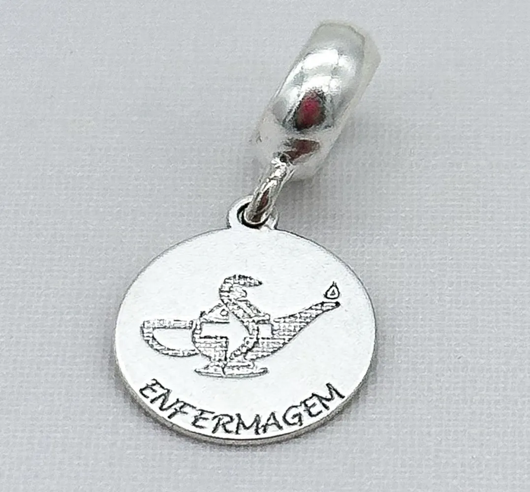 BERLOQUE PRATA MEDALHA ENFERMAGEM