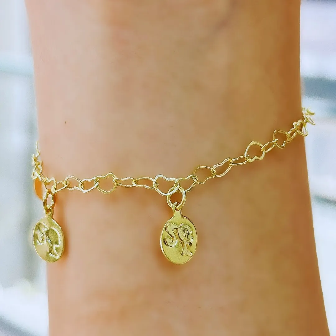 PULSEIRA CORAÇÃO COM PINGENTES BAIRBIE