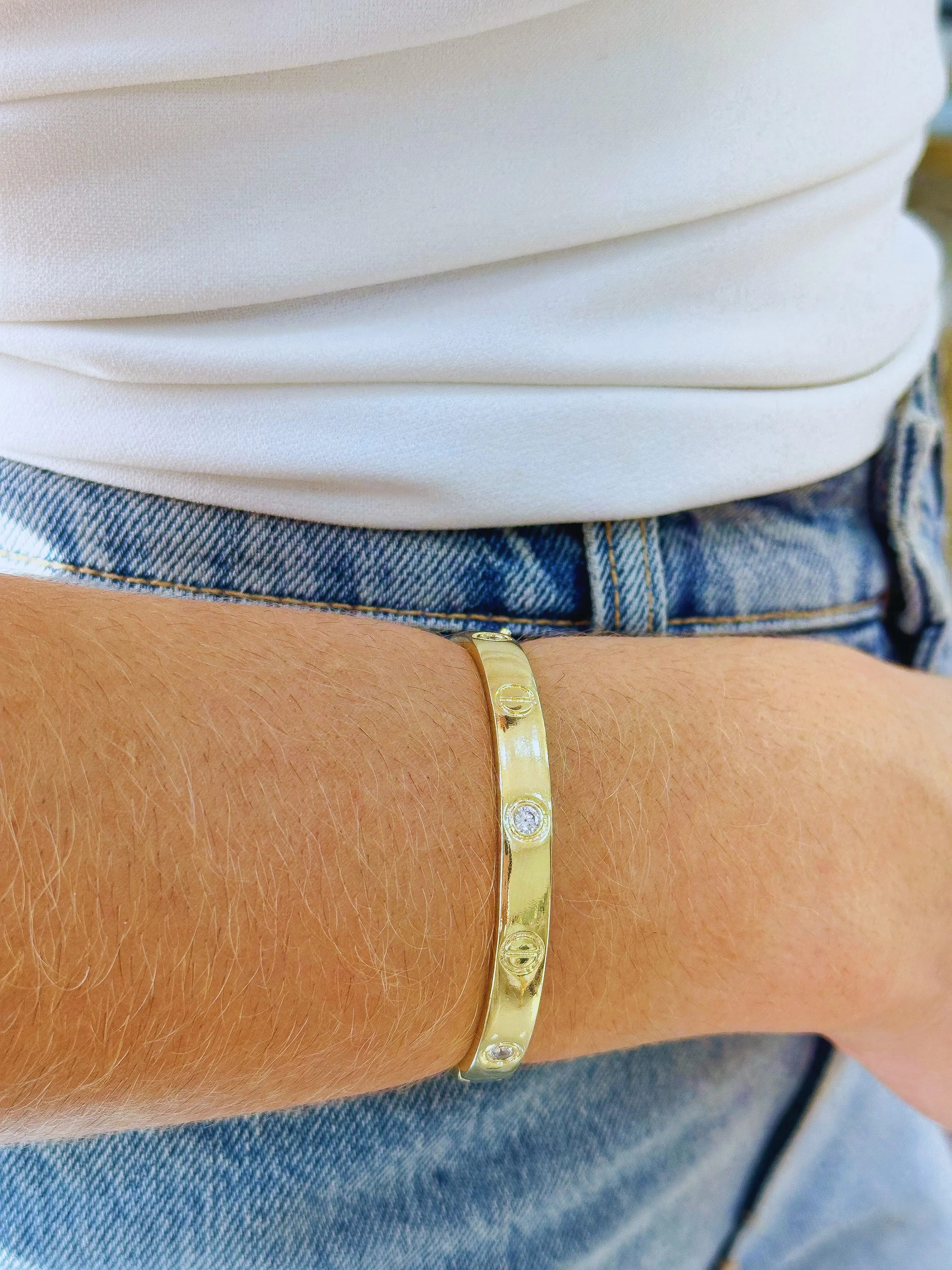 BRACELETE ISPIRAÇÃO CARTIER COM ZIRCONIA