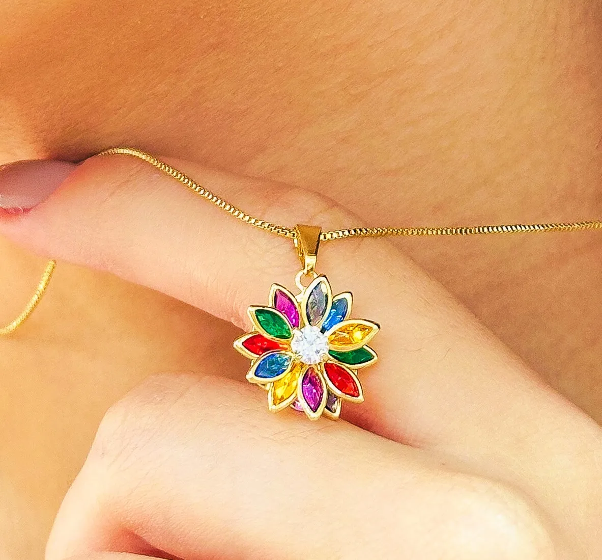CONJUNTO FLOR PEDRAS COLORS