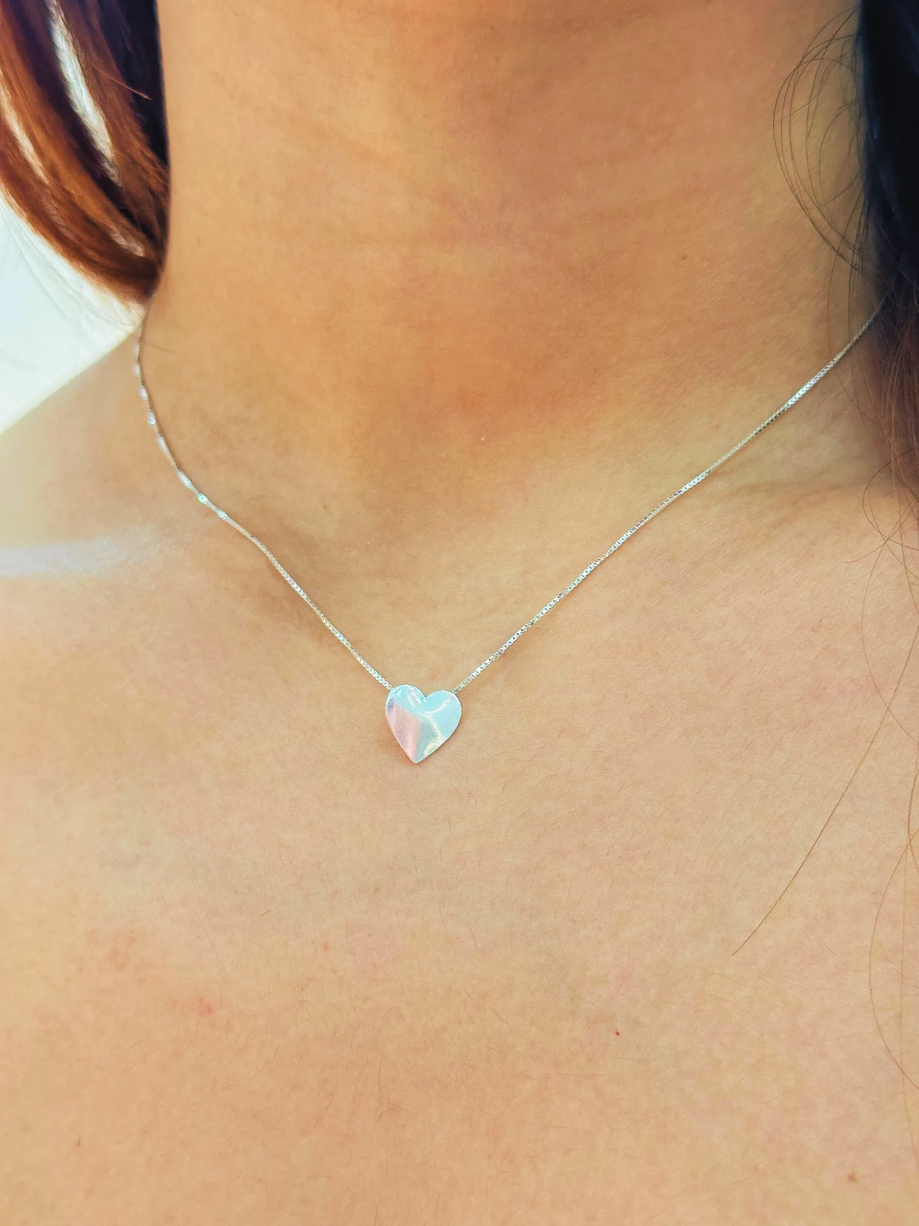CONJUNTO PRATA CORAÇÃO LISO