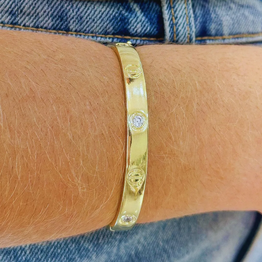 BRACELETE ISPIRAÇÃO CARTIER COM ZIRCONIA
