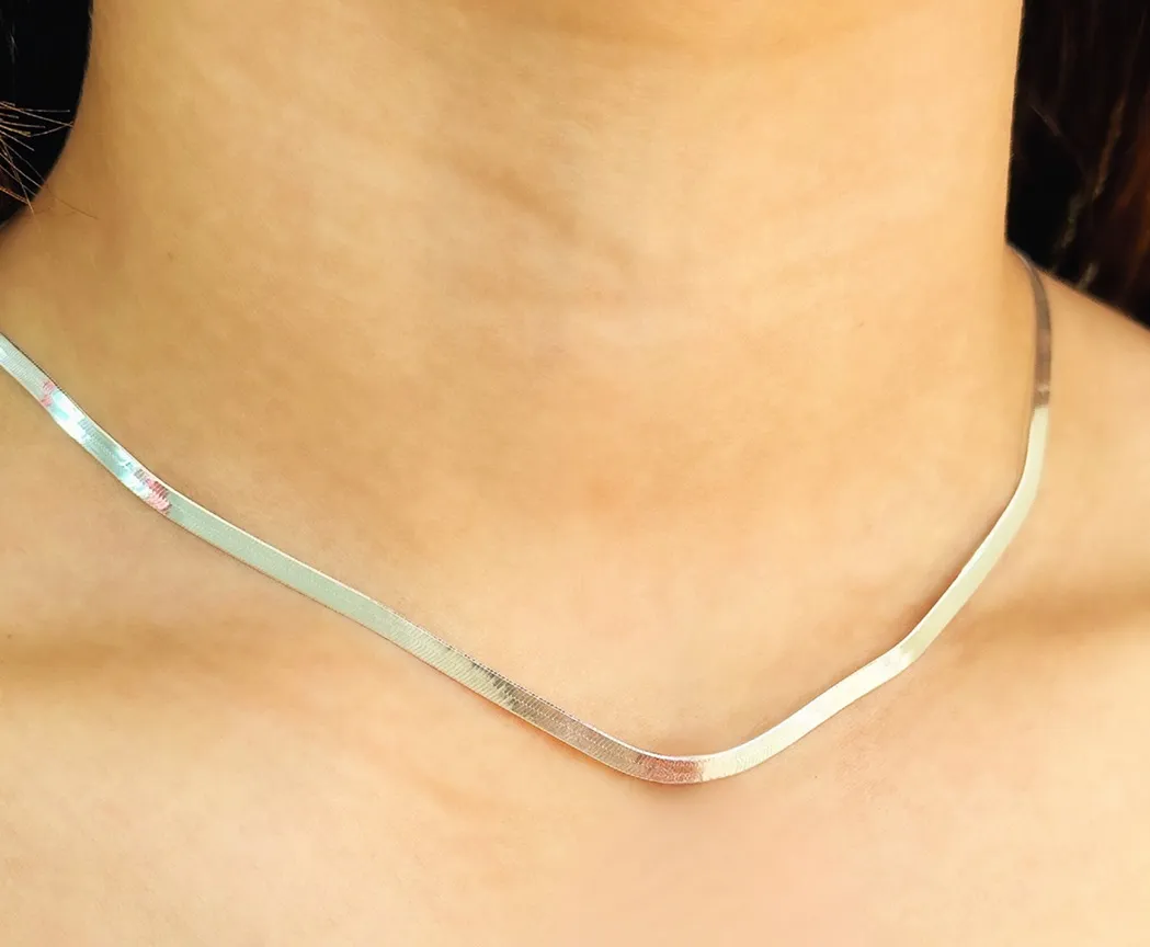 CHOKER PRATA LAMINADA FIO 035