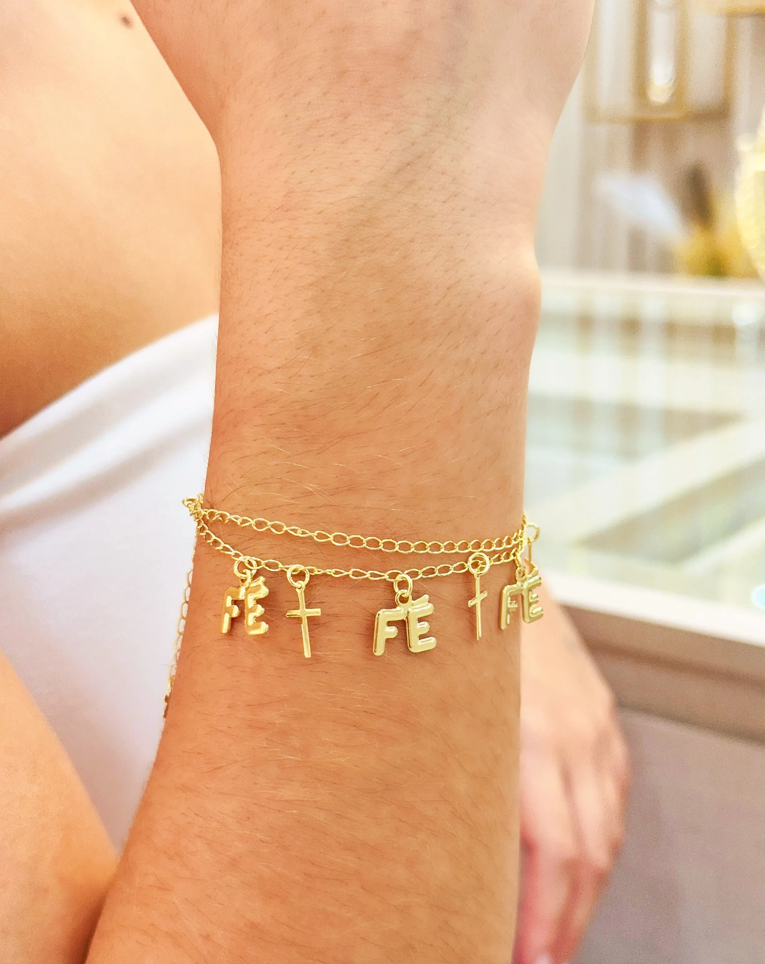 PULSEIRA DUPLA CRUZ E FÉ