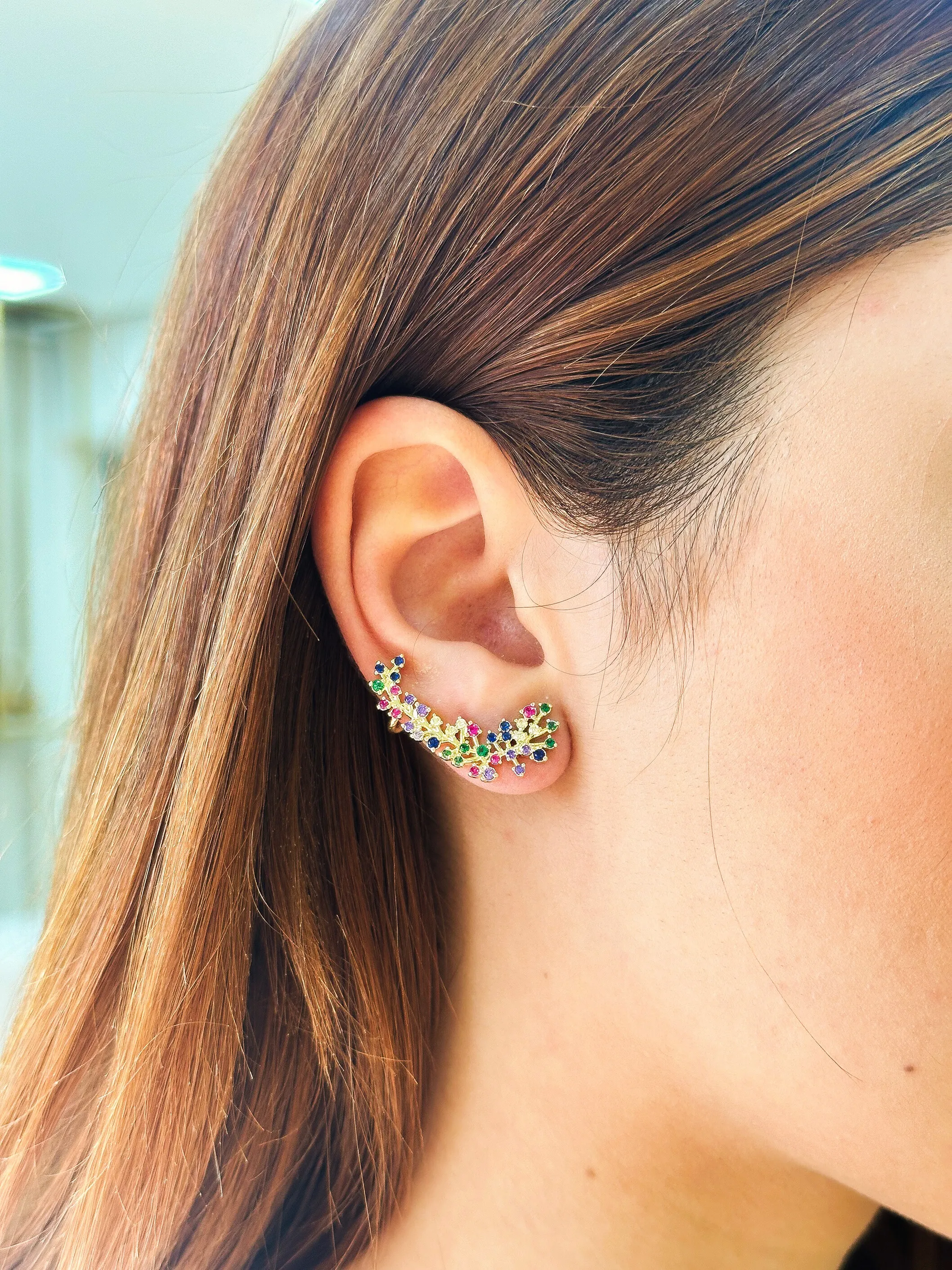 BRINCO EAR CUFF CRAVEJADO COLORS
