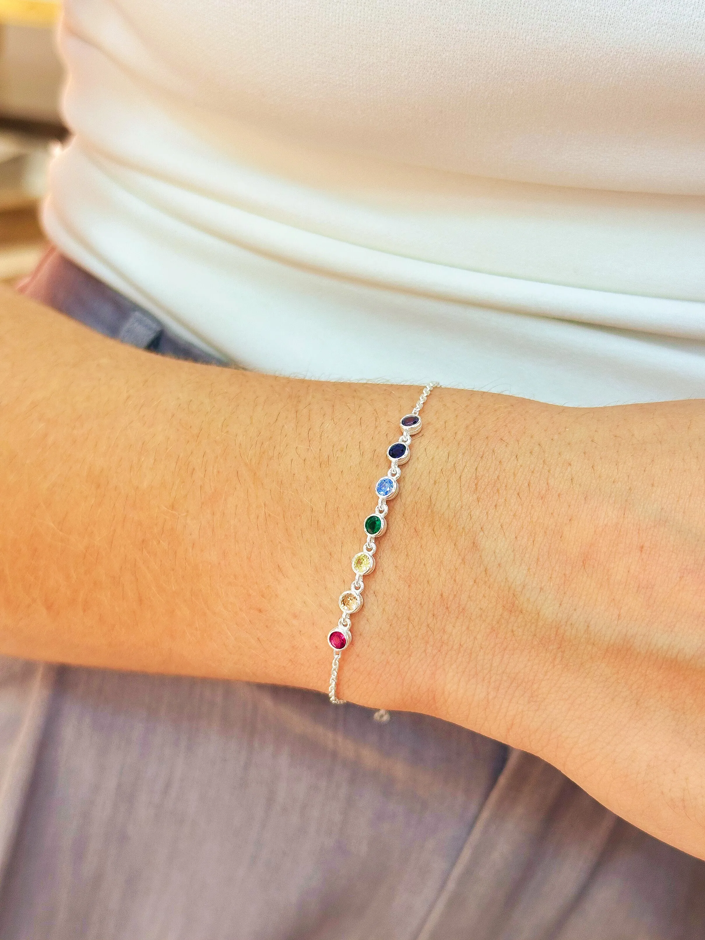 PULSEIRA PRATA PEDRAS COLORS
