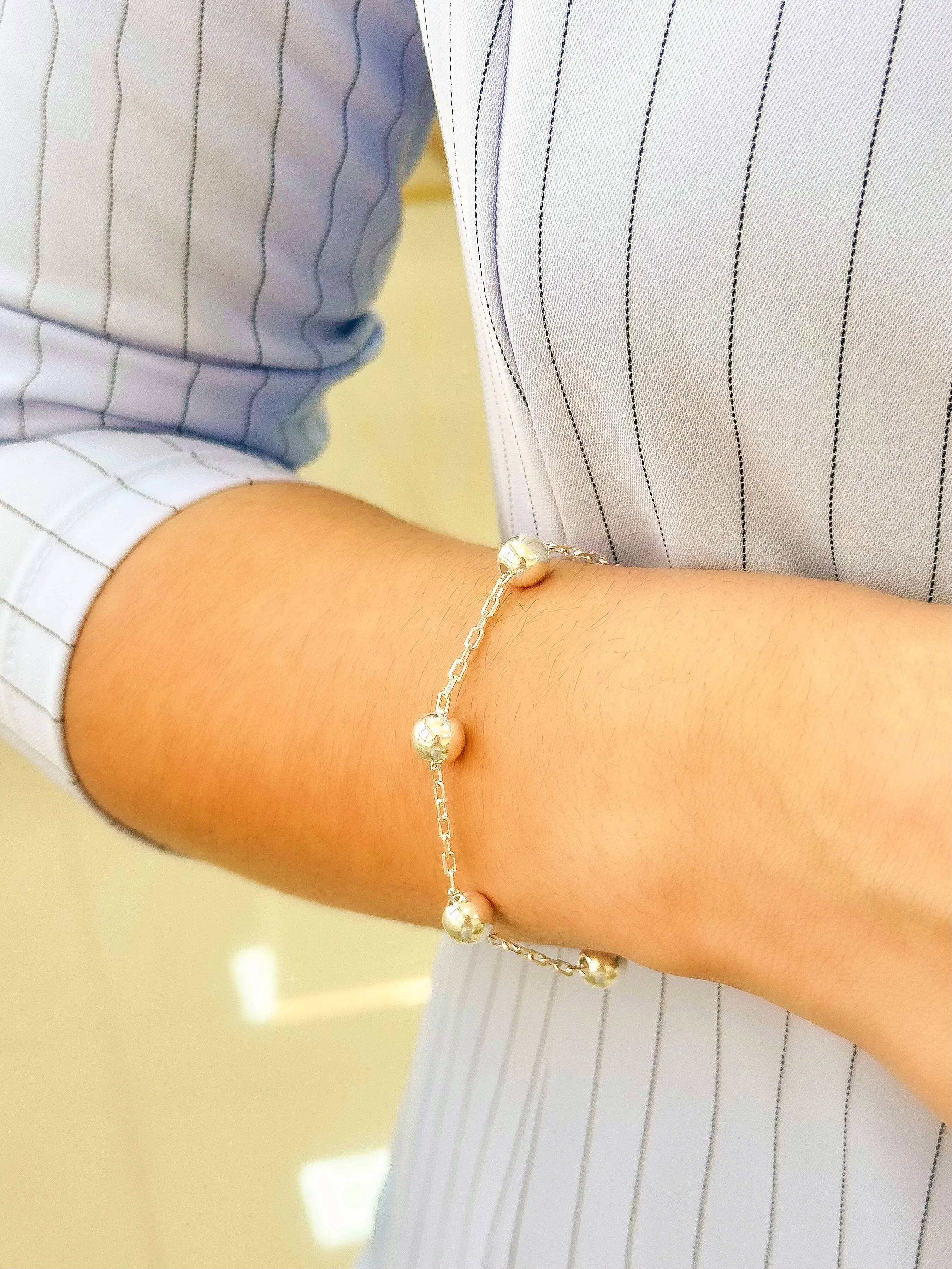PULSEIRA PRATA CARTIER COM BOLAS 8MM