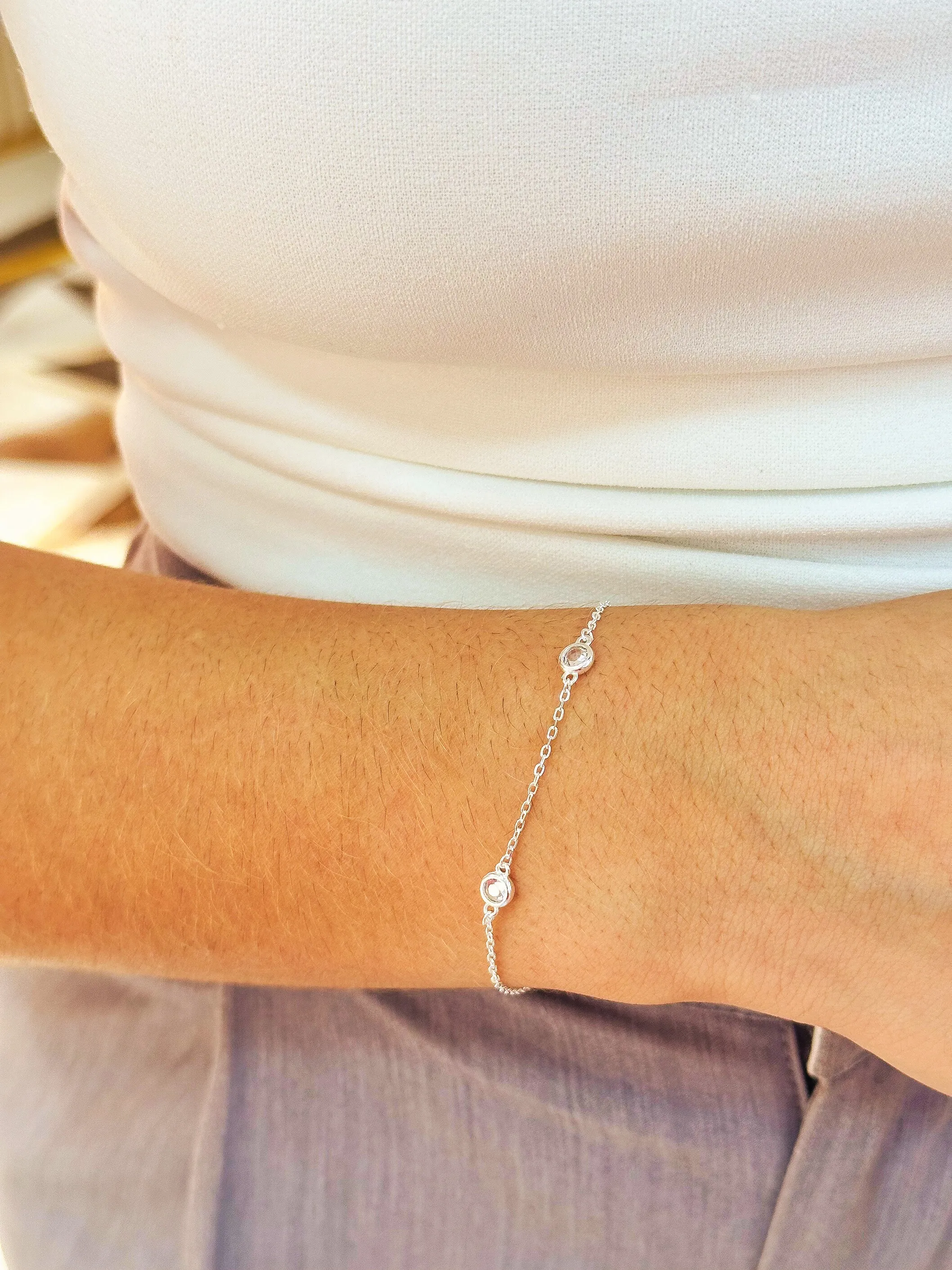 PULSEIRA PRATA PEDRA CRISTAL