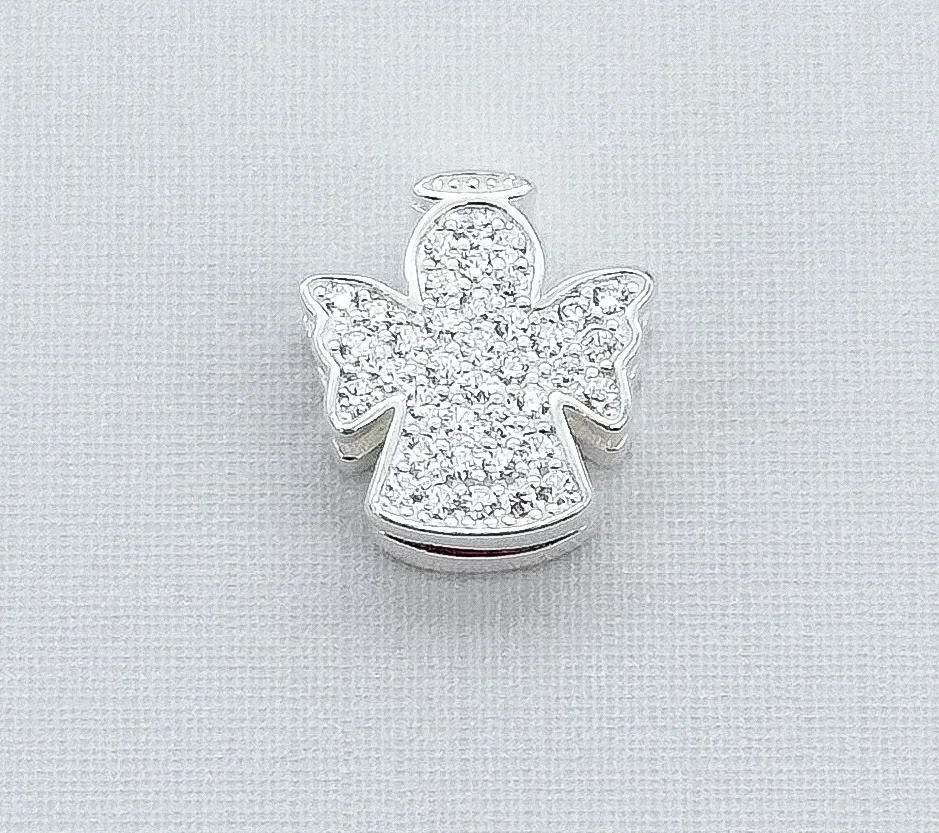 PINGENTE PRATA ANJO CRAVEJADO PARA PULSEIRA PANDORA