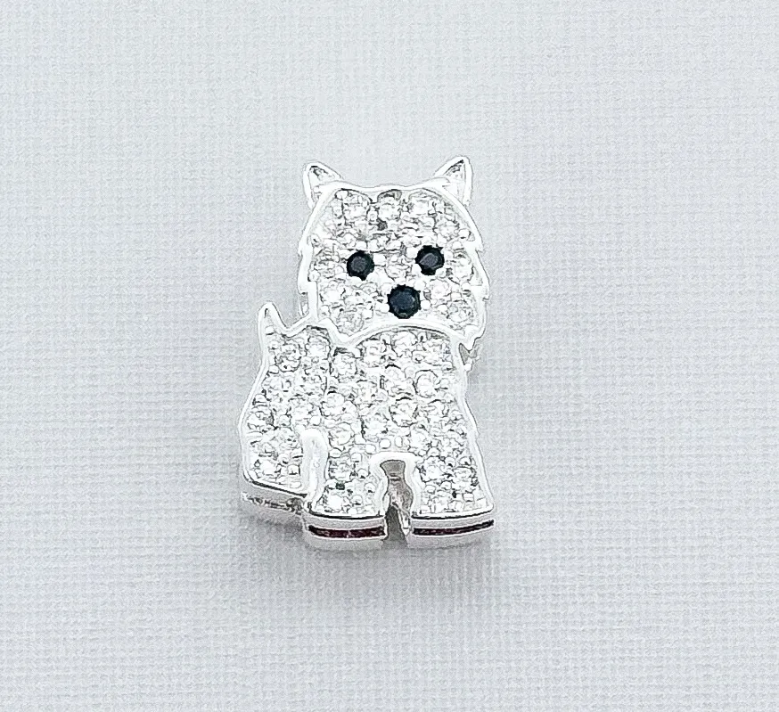 PINGENTE PRATA CACHORRO CRAVEJADO PARA PULSEIRA PANDORA