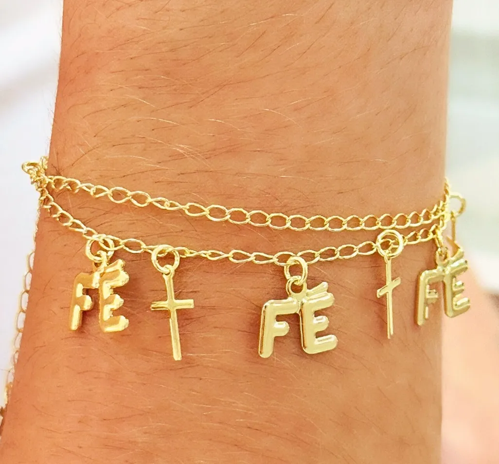 PULSEIRA DUPLA CRUZ E FÉ