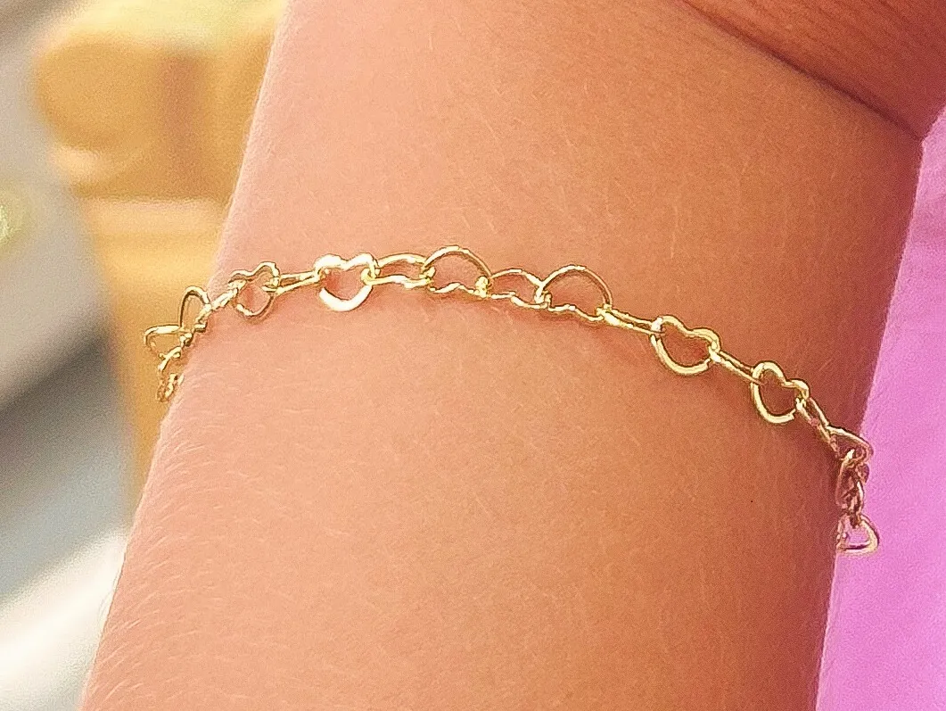 PULSEIRA INFANTIL CORAÇÃO VAZADO