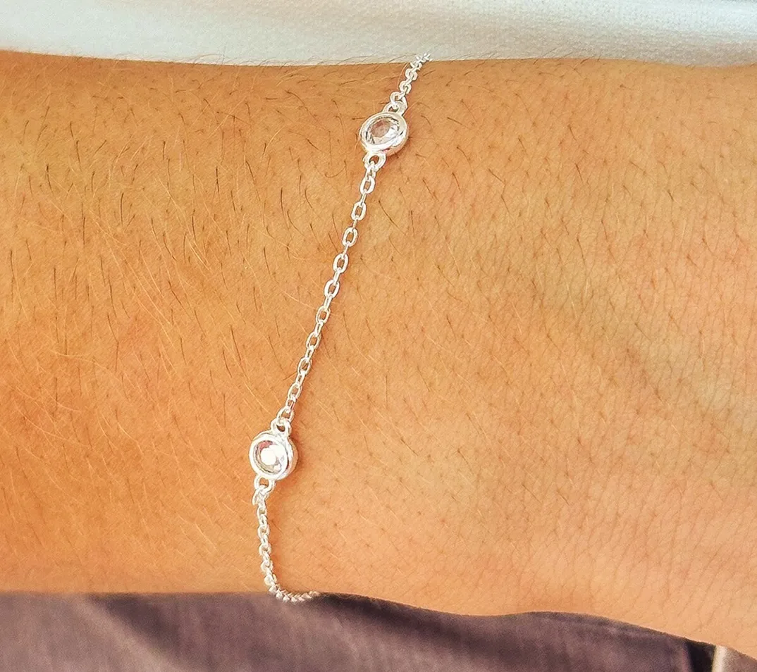 PULSEIRA PRATA PEDRA CRISTAL