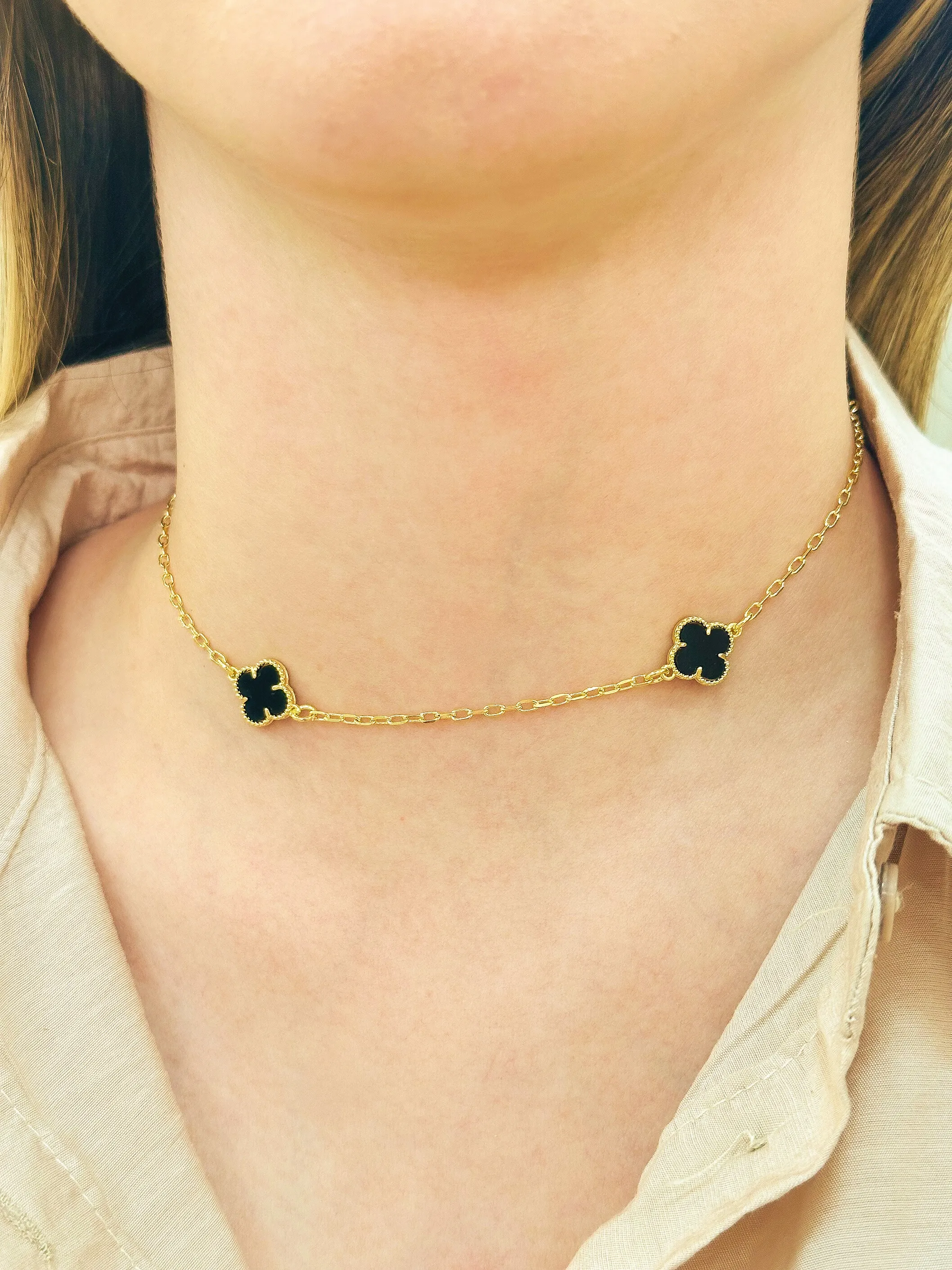 CHOKER ALHAMBRA PEDRA PRETA